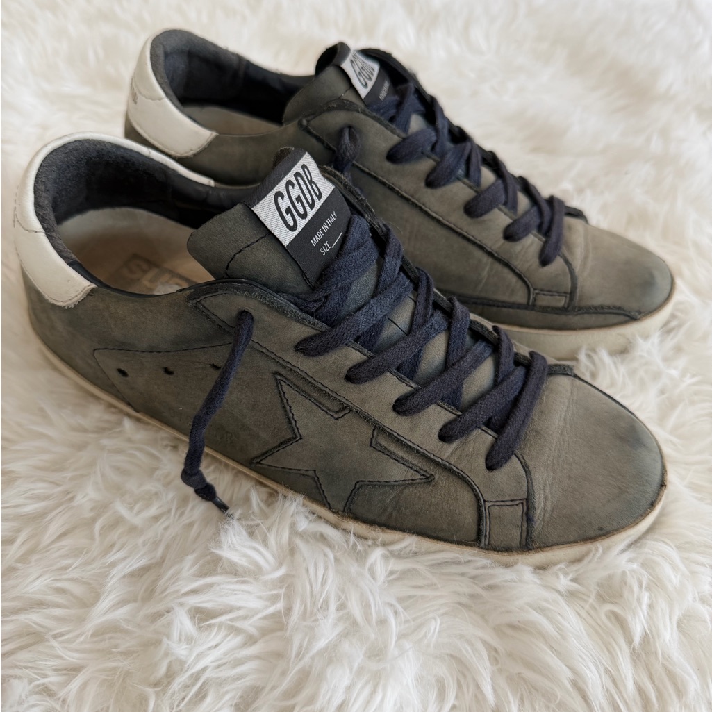 Golden Goose Deluxe Brand Super-Star Sneakers - Black Charcoal Nubuck